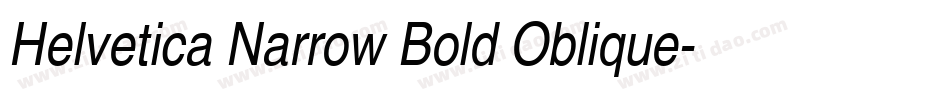 Helvetica Narrow Bold Oblique字体转换